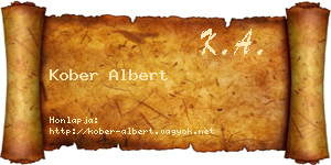 Kober Albert névjegykártya