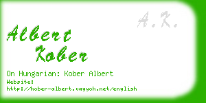 albert kober business card